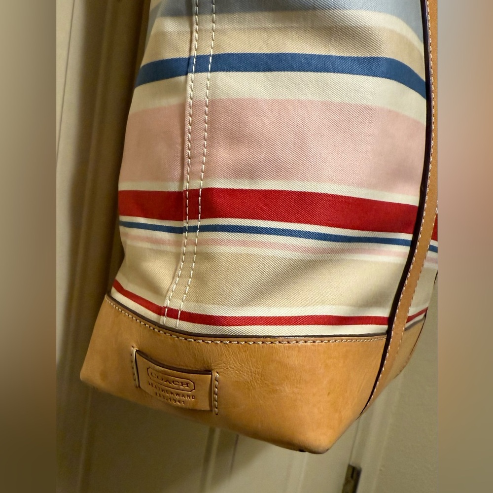 Coach Vintage 2003 Hampton Nautical Multicolor Striped Shoulder / Tote Bag - Picture 10 of 11